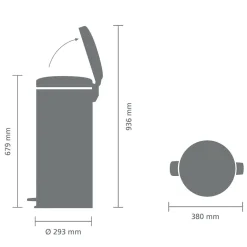 Brabantia NewIcon Pedaalemmer 30 L - Dreamy Blue