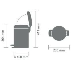 Brabantia NewIcon Pedaalemmer 3 L - Dreamy Blue Outlet