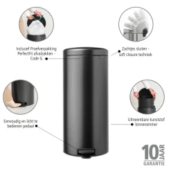 Brabantia NewIcon Pedaalemmer 30 L - Confident Grey Outlet