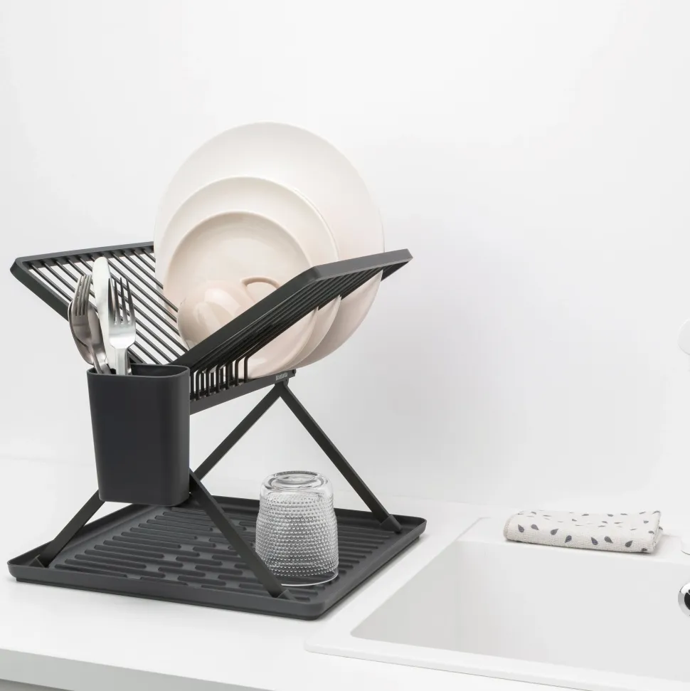 Brabantia SinkSide Afdruiprek Compact - met Bestekhouder - Dark Grey