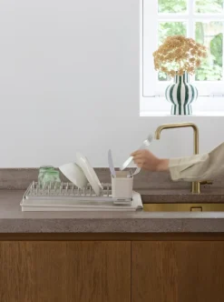 Brabantia SinkSide Afdruiprek Soft Beige met Lekbak en Bestekhouder