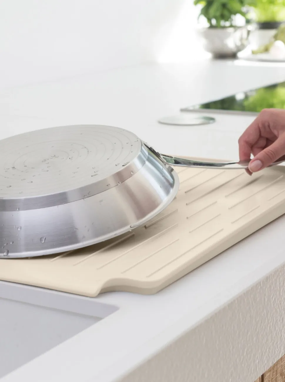 Brabantia SinkSide Afdruiprek Soft Beige met Lekbak en Bestekhouder