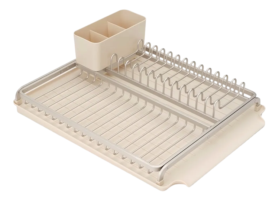 Brabantia SinkSide Afdruiprek Soft Beige met Lekbak en Bestekhouder