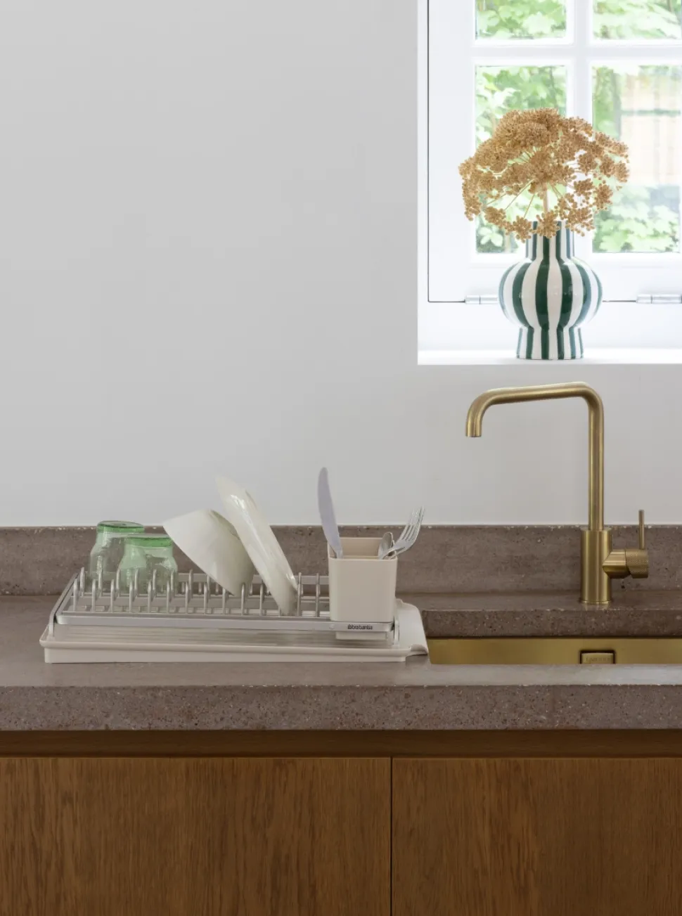 Brabantia SinkSide Afdruiprek Soft Beige met Lekbak en Bestekhouder