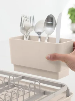 Brabantia SinkSide Afdruiprek Soft Beige met Lekbak en Bestekhouder