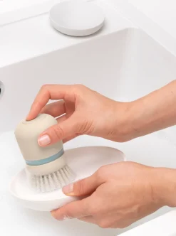 Brabantia SinkSide Afwasborstel Soft Beige met Zeepdispenser
