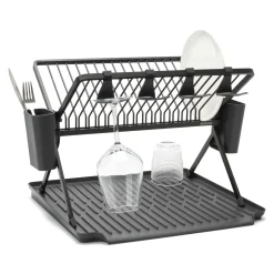 Brabantia SinkSide Inklapbaar Afdruiprek - met Bestekhouder - Dark Grey