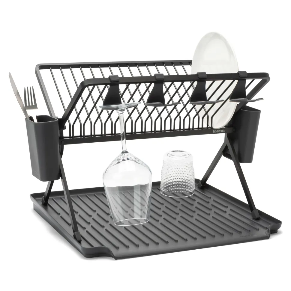 Brabantia SinkSide Inklapbaar Afdruiprek - met Bestekhouder - Dark Grey