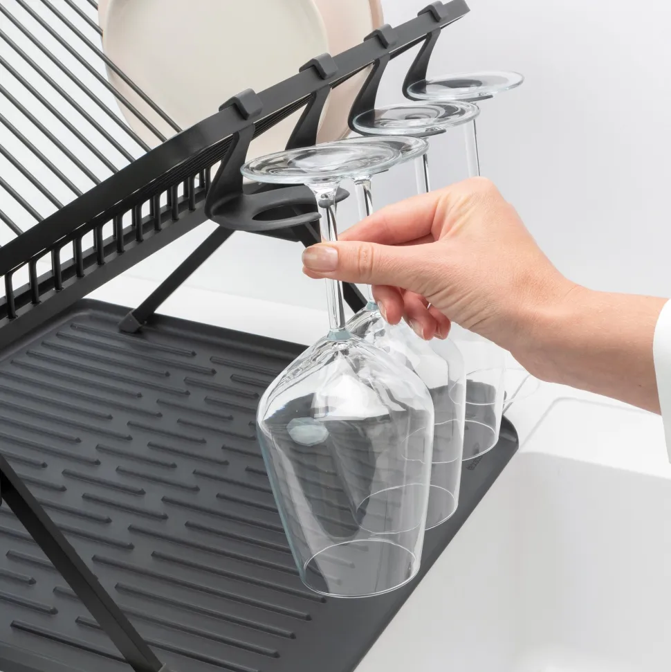 Brabantia SinkSide Inklapbaar Afdruiprek - met Bestekhouder - Dark Grey