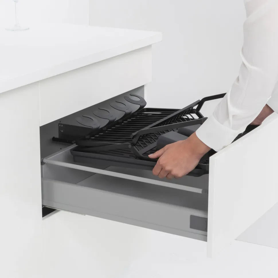 Brabantia SinkSide Inklapbaar Afdruiprek - met Bestekhouder - Dark Grey