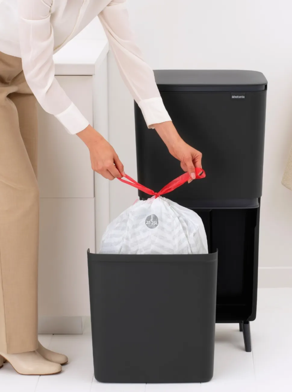 Brabantia SortUp Hi Prullenbak Dark Grey 20 + 25 liter