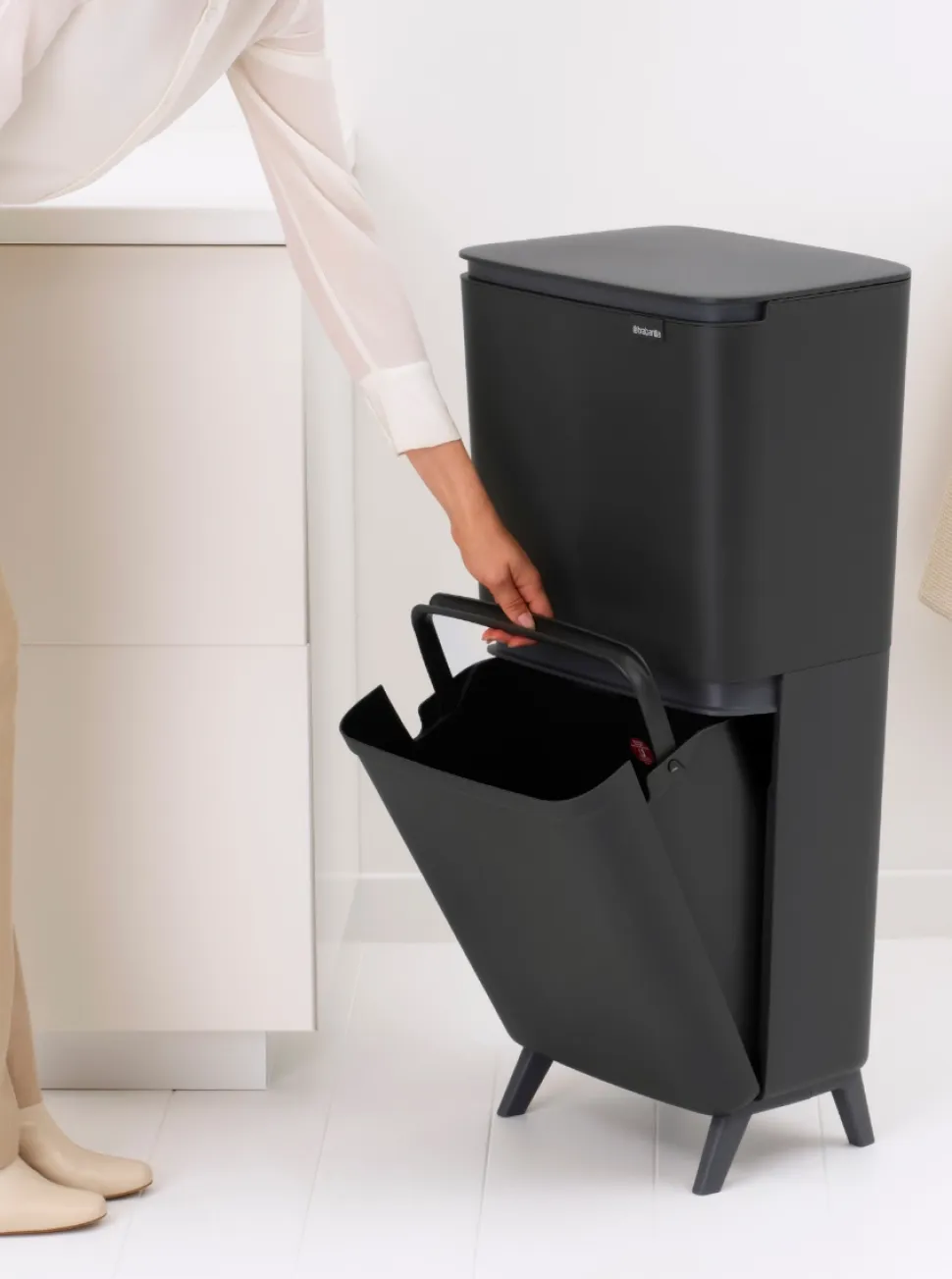 Brabantia SortUp Hi Prullenbak Dark Grey 20 + 25 liter