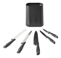 Brabantia Tasty+ Messenblok Dark Grey met 5 Messen