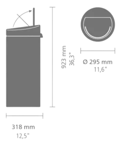 Brabantia Touch Bin Prullenbak Soft Grey 30 liter Outlet