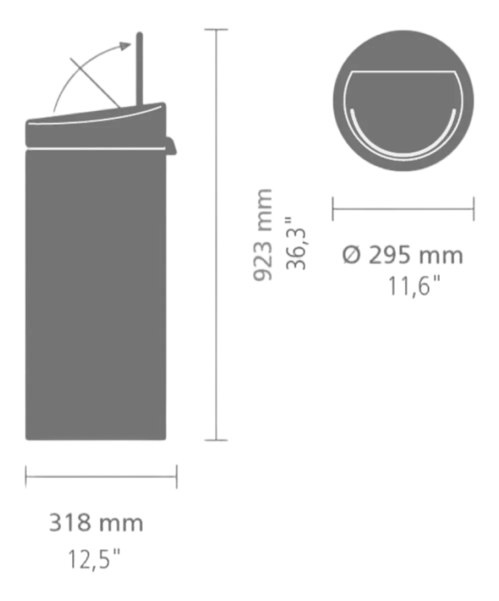 Brabantia Touch Bin Prullenbak Soft Grey 30 liter Outlet