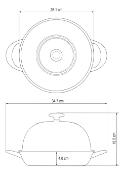 Tramontina Broodbakpan Met Dome Zwart 24 cm