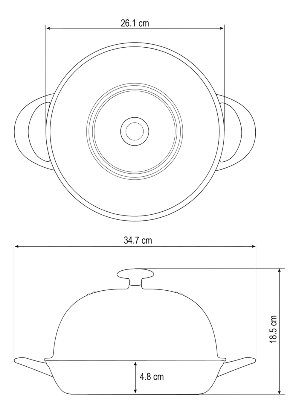 Tramontina Broodbakpan Met Dome Zwart 24 cm