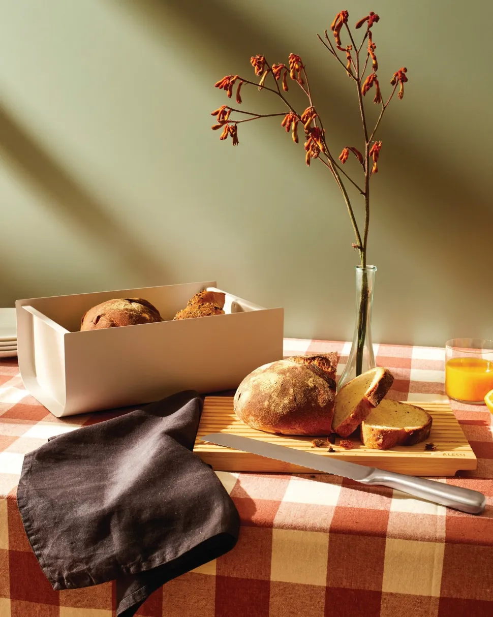Broodmand + Broodplank Alessi Mattina Dark Grey