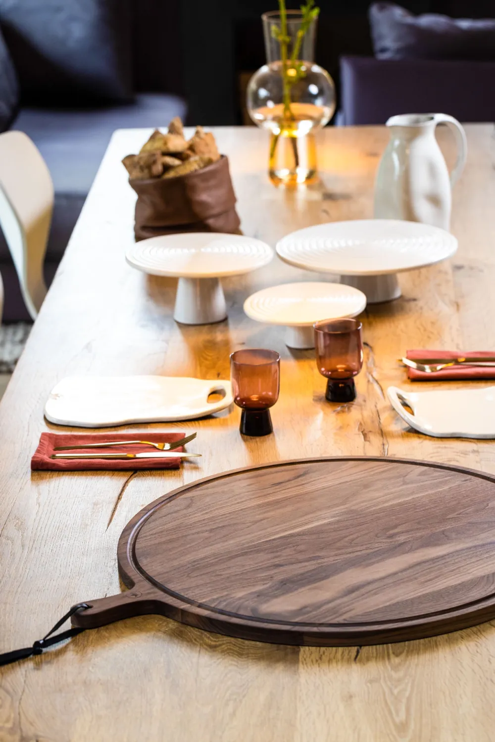 Dutchdeluxes Broodplank XL Round Olied Walnut Sale