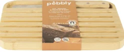 Pebbly Broodplank Met Broodmes Naturel 29x20 cm New