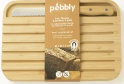 Pebbly Broodplank Met Broodmes Naturel 29x20 cm New