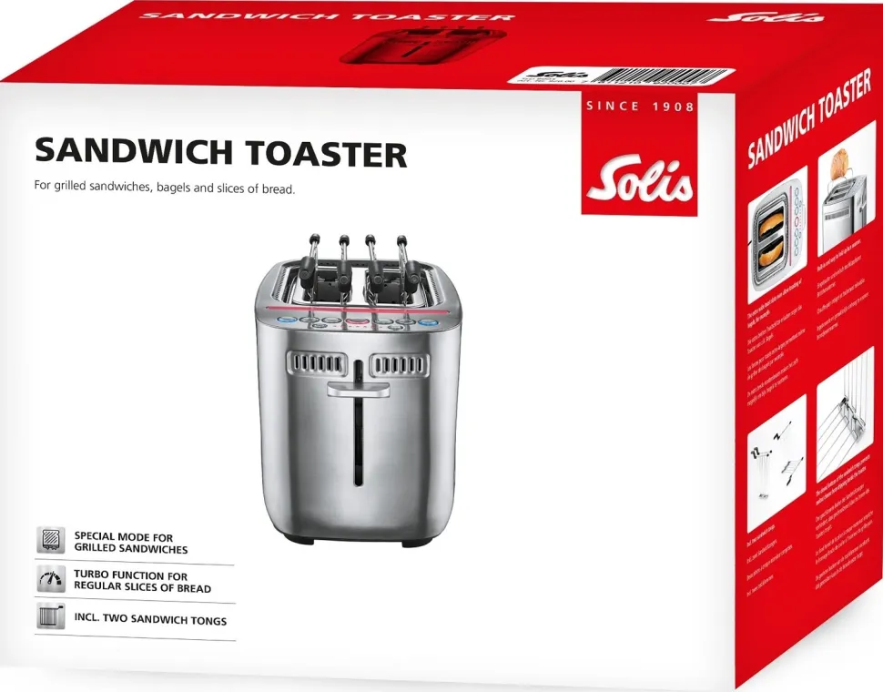 Broodrooster Solis Sandwich Toaster 8003 Zilver