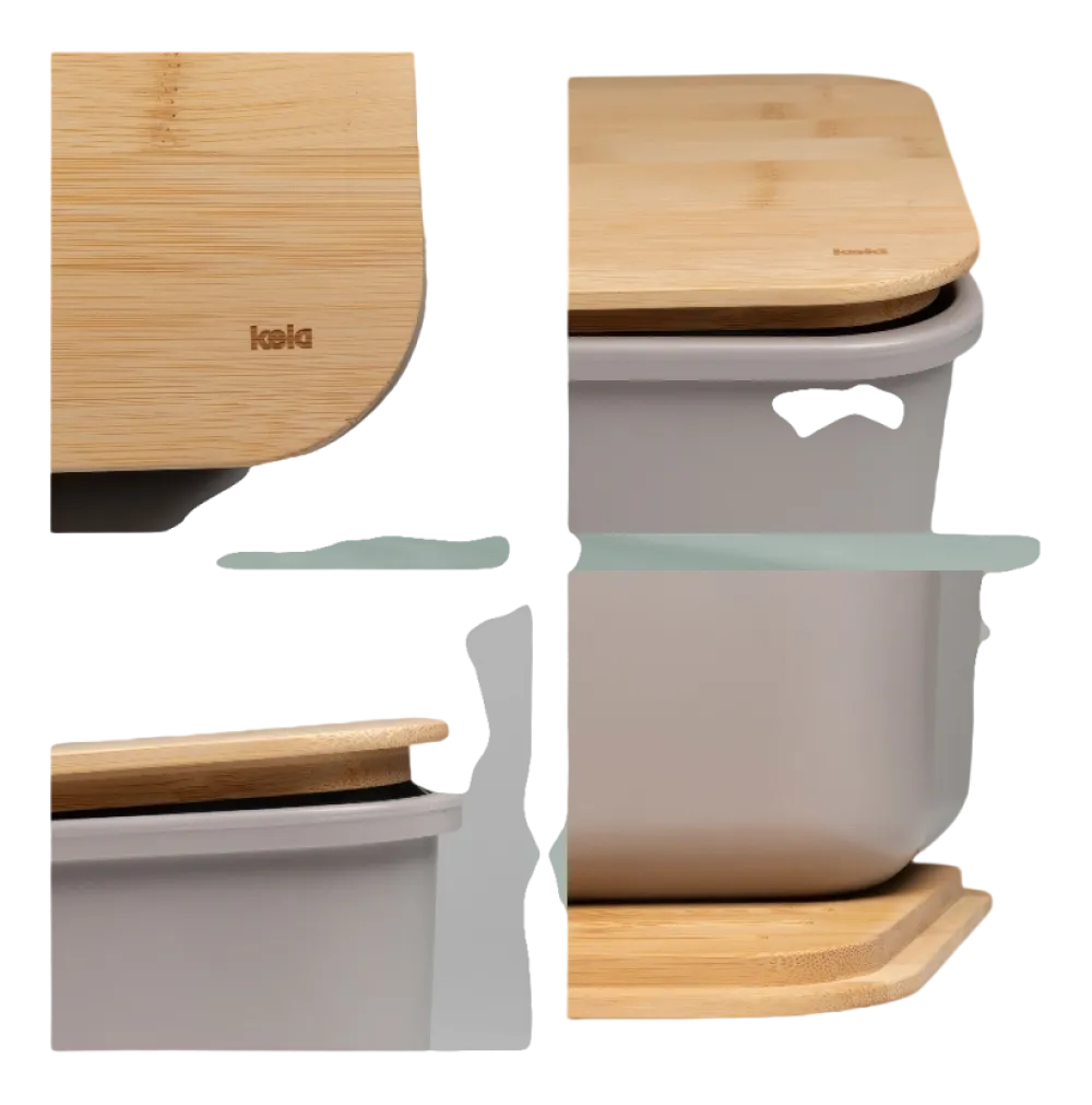 Kela Broodtrommel Apart Met Deksel als Snijplank Grijs Clearance