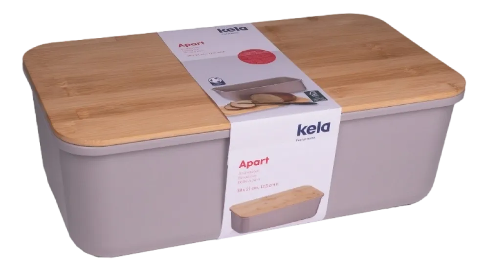 Kela Broodtrommel Apart Met Deksel als Snijplank Grijs Clearance