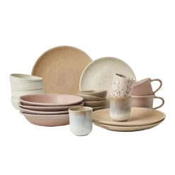 by fonQ Mixed Ceramics Ontbijtborden 4st. - Ø 22 cm - Crème