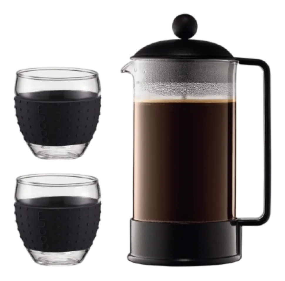 Cafetière Bodum Brazil Black Recht Handvat 1 Liter
