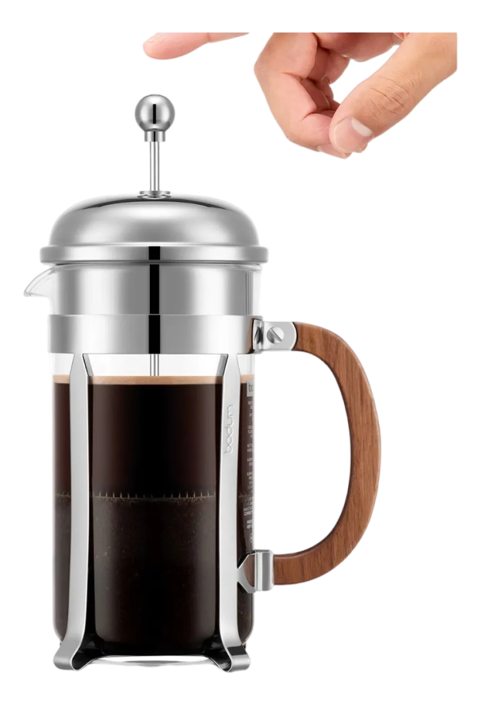 Cafetière Bodum Chambord Met Houten Handvat 8 Kops Zilver 1 L