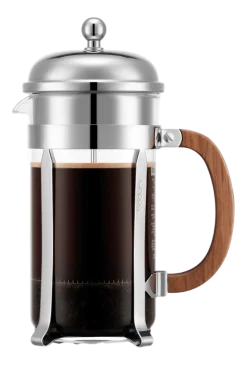 Cafetière Bodum Chambord Met Houten Handvat 8 Kops Zilver 1 L