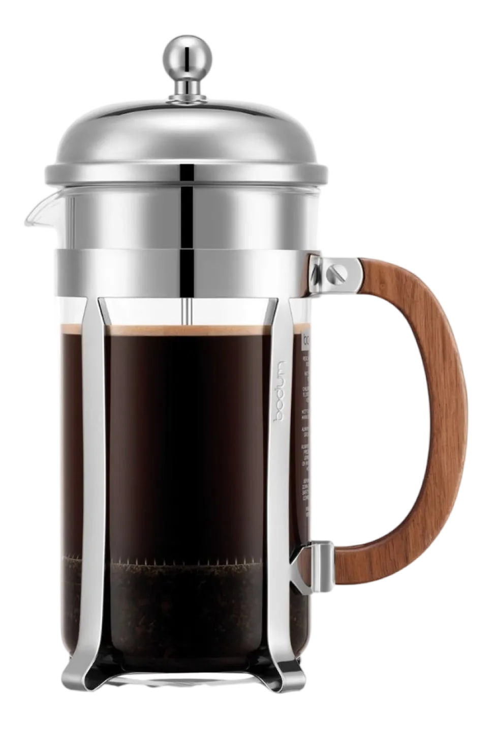 Cafetière Bodum Chambord Met Houten Handvat 8 Kops Zilver 1 L