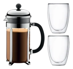 Bodum Cafetière Chambord Set Chrome 350 ml New