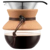 Bodum Cafetière Pour Over Met Filter en Kurken Hals Bruin 500 ml Outlet