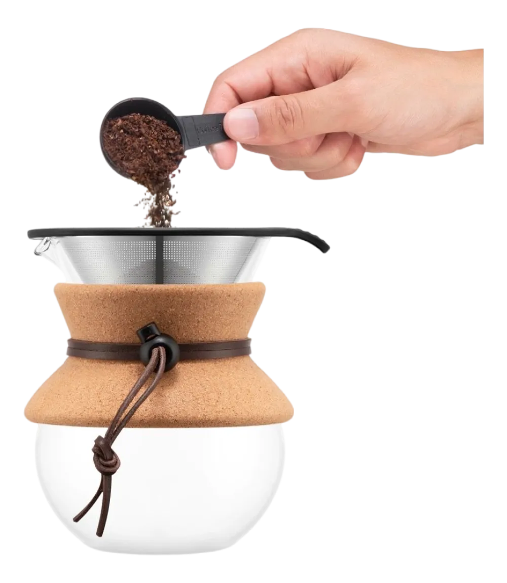 Bodum Cafetière Pour Over Met Filter en Kurken Hals Bruin 500 ml Outlet