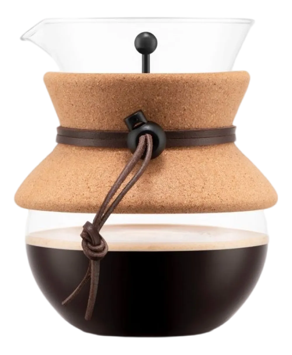 Bodum Cafetière Pour Over Met Filter en Kurken Hals Bruin 500 ml Outlet
