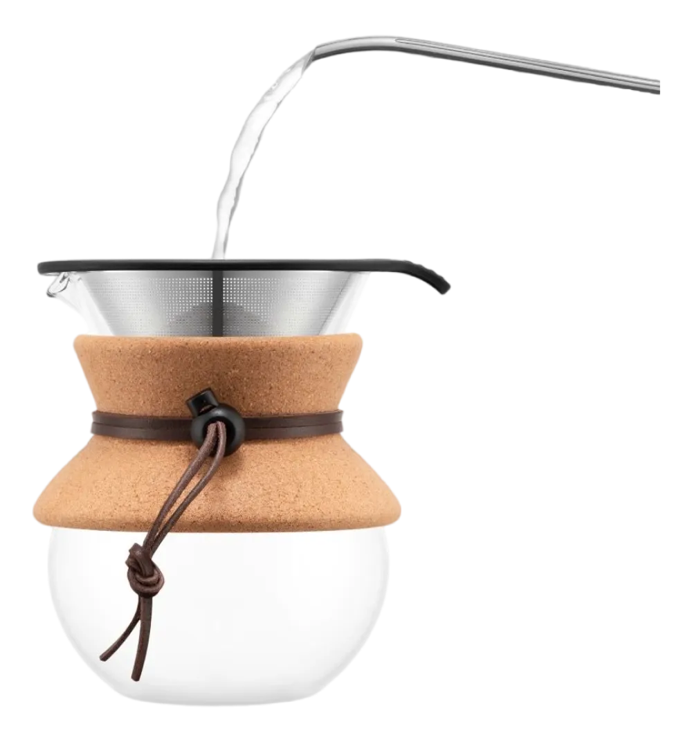 Bodum Cafetière Pour Over Met Filter en Kurken Hals Bruin 500 ml Outlet