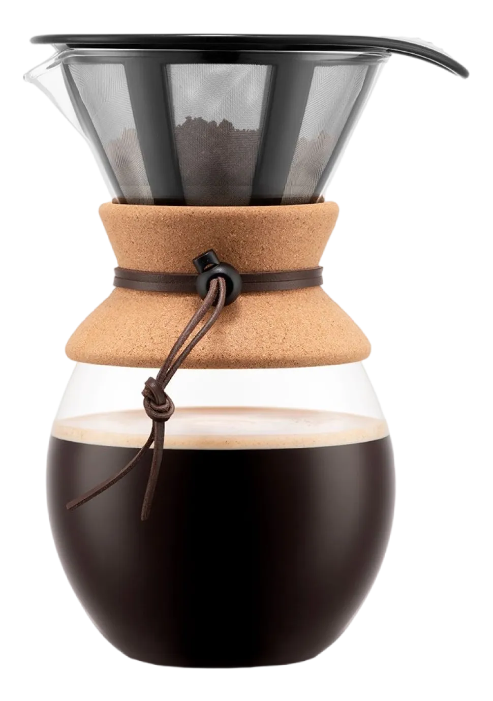 Cafetière Bodum Pour Over Met Filter en Kurken Hals 12 Kops Zwart 1,5 L