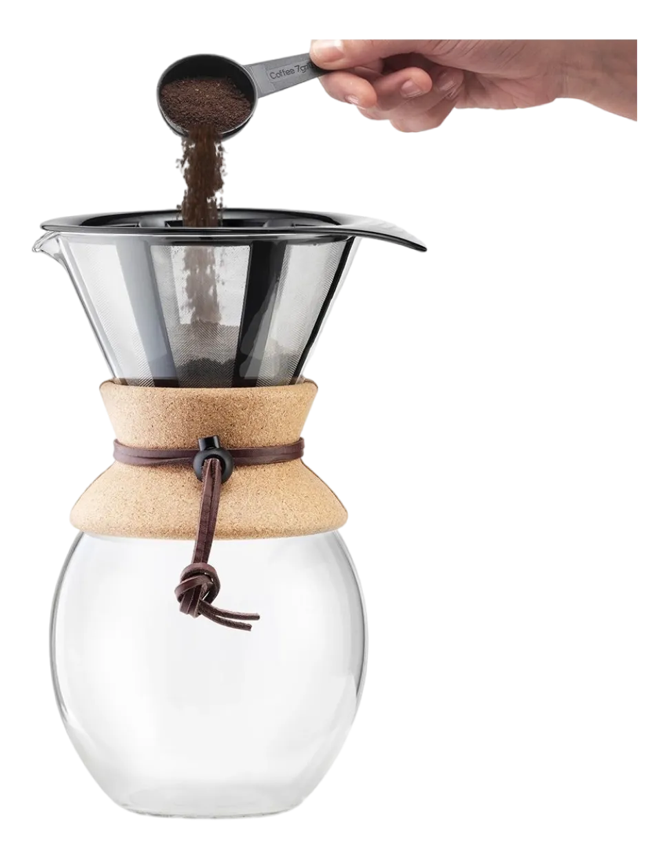 Cafetière Bodum Pour Over Met Filter en Kurken Hals 12 Kops Zwart 1,5 L