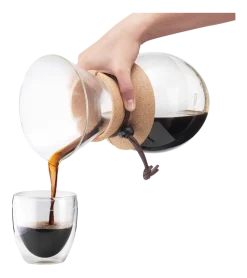 Cafetière Bodum Pour Over Met Filter en Kurken Hals 12 Kops Zwart 1,5 L