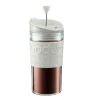 Bodum Cafetière Travel Press 0.35L Crème met Extra Lid New