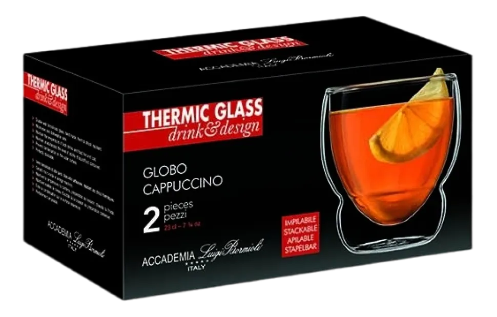 Cappuccinoglas Luigi Bormioli Thermic Glass Globo 230 ml (Set van 2)