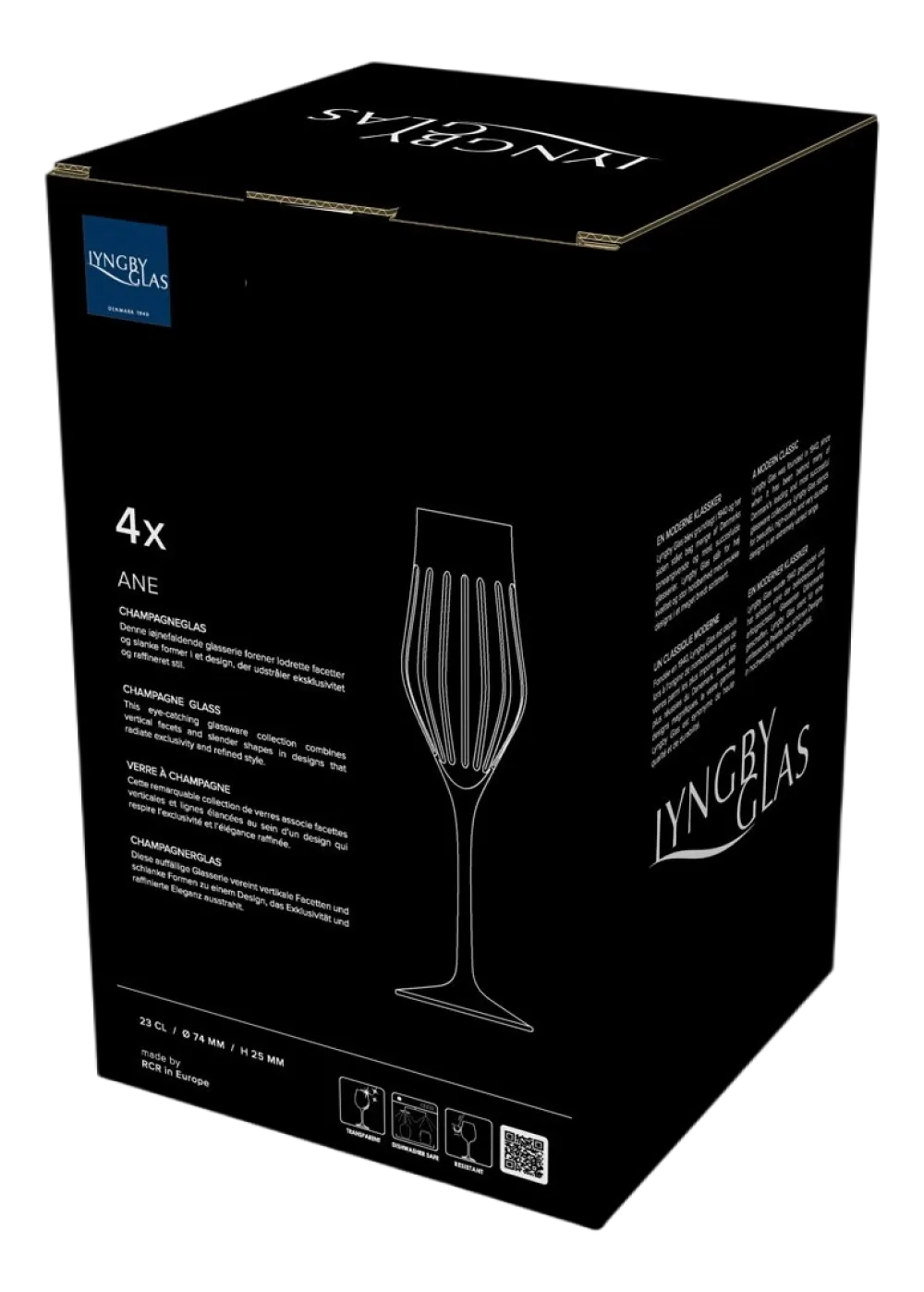 Lyngby Champagneglas Ane Clear 230 ml (Set van 4) Outlet
