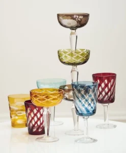Champagneglas POLSPOTTEN Coupe Cuttings Multicolour (Set van 6)