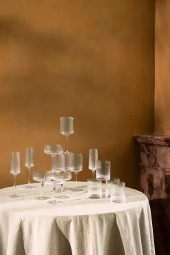 Champagneglas vtwonen with Gold Rim Clear 230 ml (Set van 4)