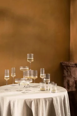 Champagneglas vtwonen with Gold Rim Clear 230 ml (Set van 4)