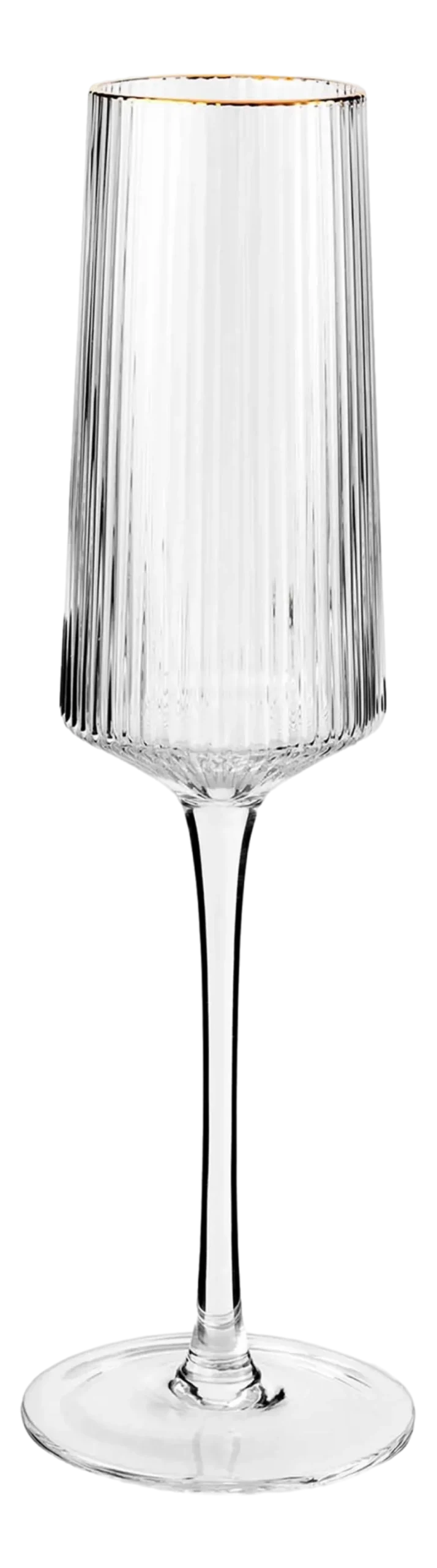 Champagneglas vtwonen with Gold Rim Clear 230 ml (Set van 4)