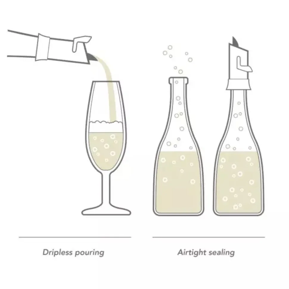 Champagne Saver Vacu Vin Zwart