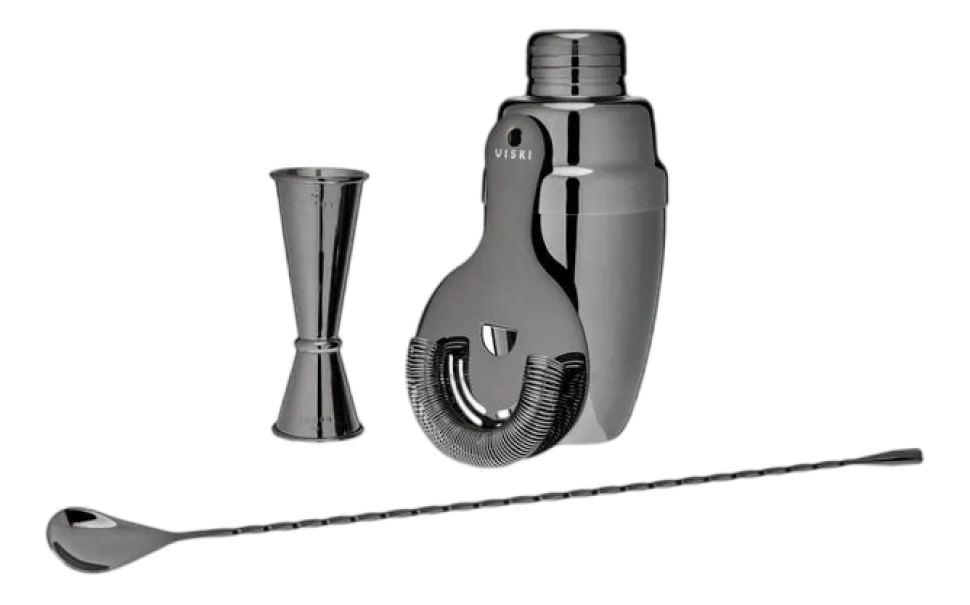 Cocktailset Viski Mixologist Gunmetal (4-Delig)